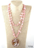 Boho Necklace, RH Big Crystal Shell Purple Necklaces